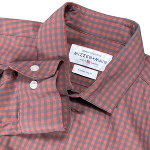 Mizzen+Main Men’s XL Leeward Plaid Trim Fit Shirt Made in USA